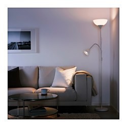 Not Ikea Floor uplighter/reading lamp, dual lampu lantai dengan lampu baca black/white