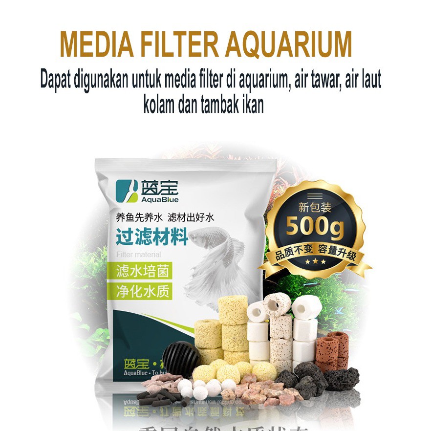 Media Filter Aquarium Penjernih Air Rumah Bakteri Aquablue 10 in 1