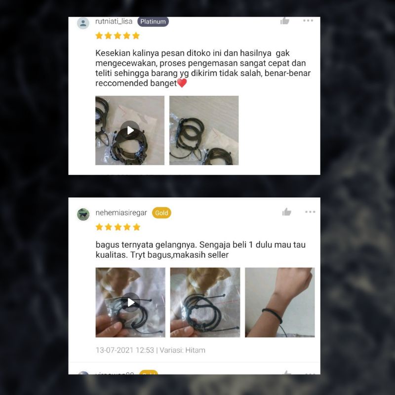 Gelang Couple Pria Wanita Kulit Dua 2 Rangkap Satu Pasang Bracelet Unisex