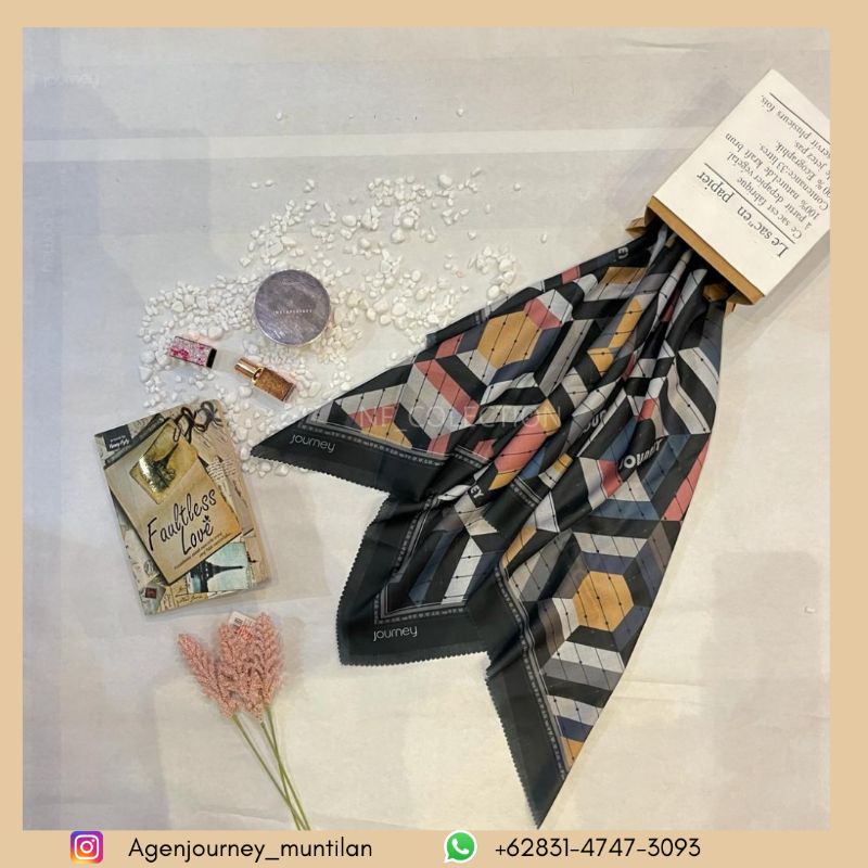 NEW HIJAB SEGIEMPAT MOTIF TERLARIS JOURNEY ORI MORA