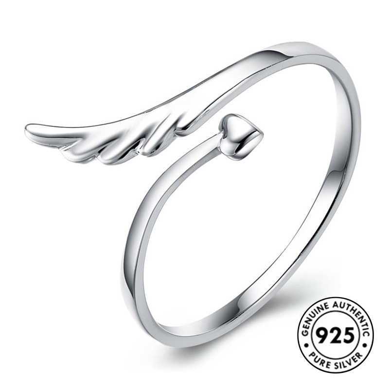 Cincin Sterling Silver 925 Model Sayap Simple Lucu Untuk Wanita