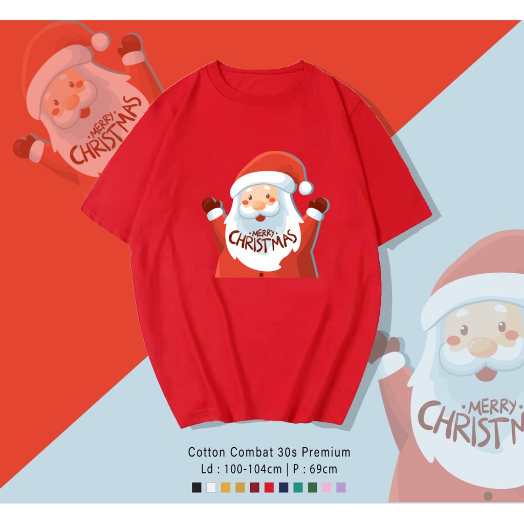 FREE CUSTOM NAMA - SANTA CLAUS YEY T-SHIRT / KOAS UNISEX CEWEK COWOK / CUSTOM EDISI NATAL