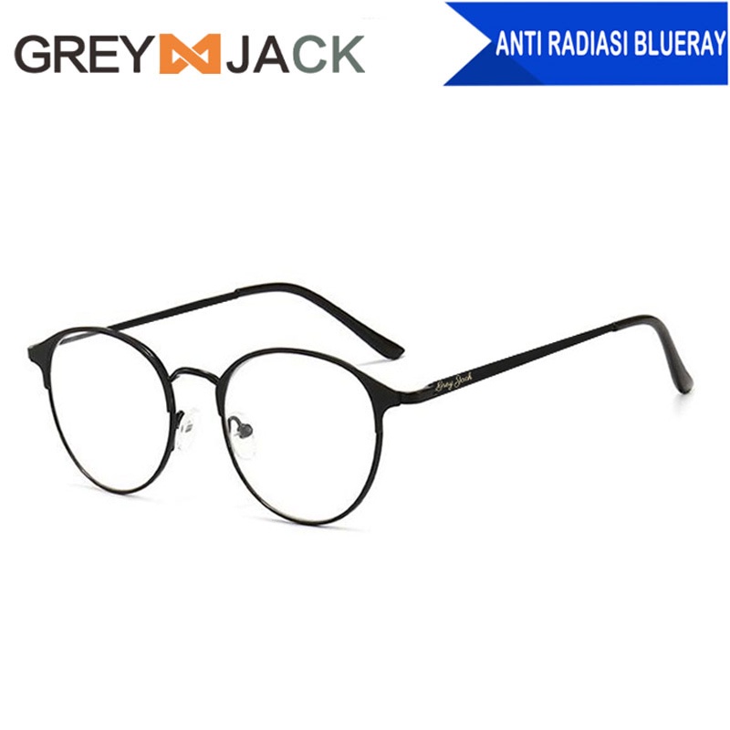 Grey Jack/kacamata anti radiasi blueray dewasa fashion metal 16034-2