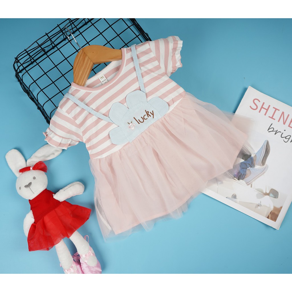 HappyOliver DRESS SALUR SLING LUCKY 2813 EBV Baju Dress Anak Perempuan Import 6 bulan - 3 tahun/Dress Bayi Perempuan/Gaun Bayi Perempuan/Dress Pesta/Dress Bayi