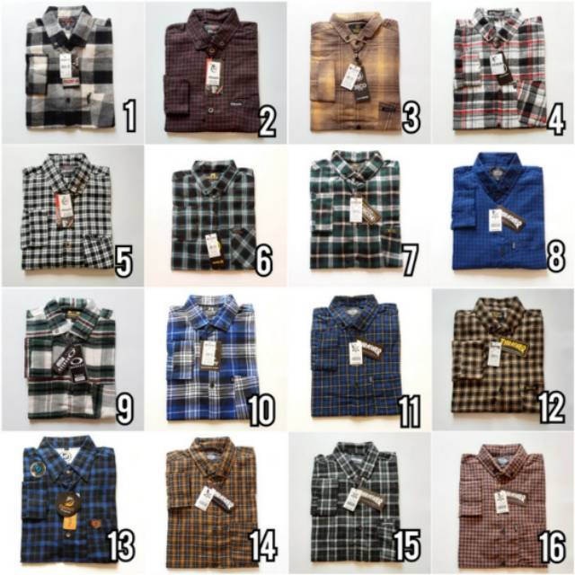 Baju kemeja flanel casual pria lengan panjang