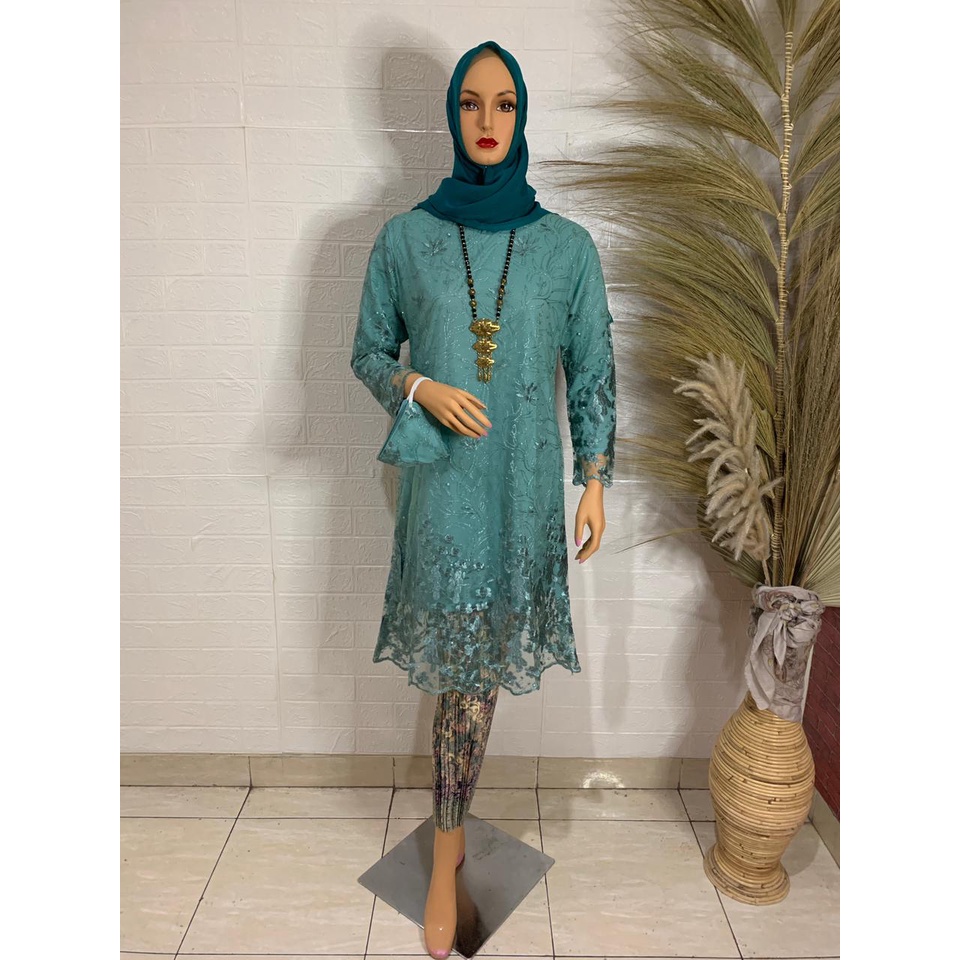 ADE&gt; KEBAYA TUNIK KAMILA / BAJU KEBAYA TUNIK BORDIR MUTIARA / SET KEBAYA MODERN /BAJU PESTA TERLARIS