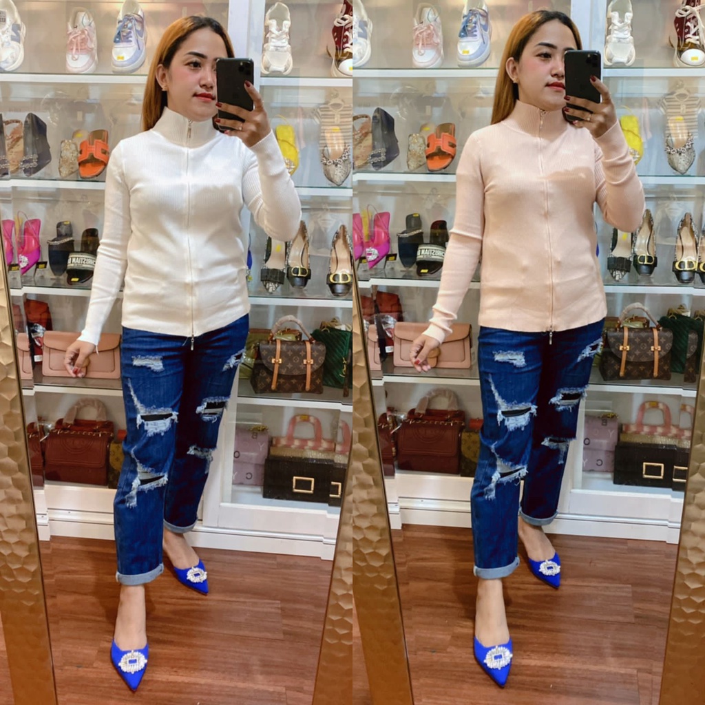 Atasan Rajut Sleting Zara