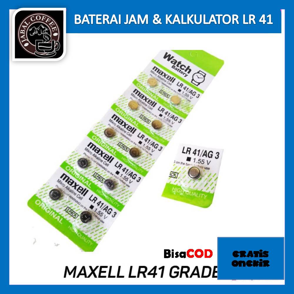 Baterai Maxel LR41 SR41 AG3 G3 Hijau / Baterai Jam Kancing Bulat Hijau AG3 016