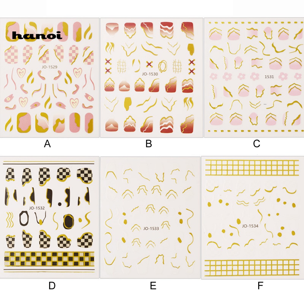 Han_stiker Kuku Motif Geometri Untuk Dekorasi Nail Art