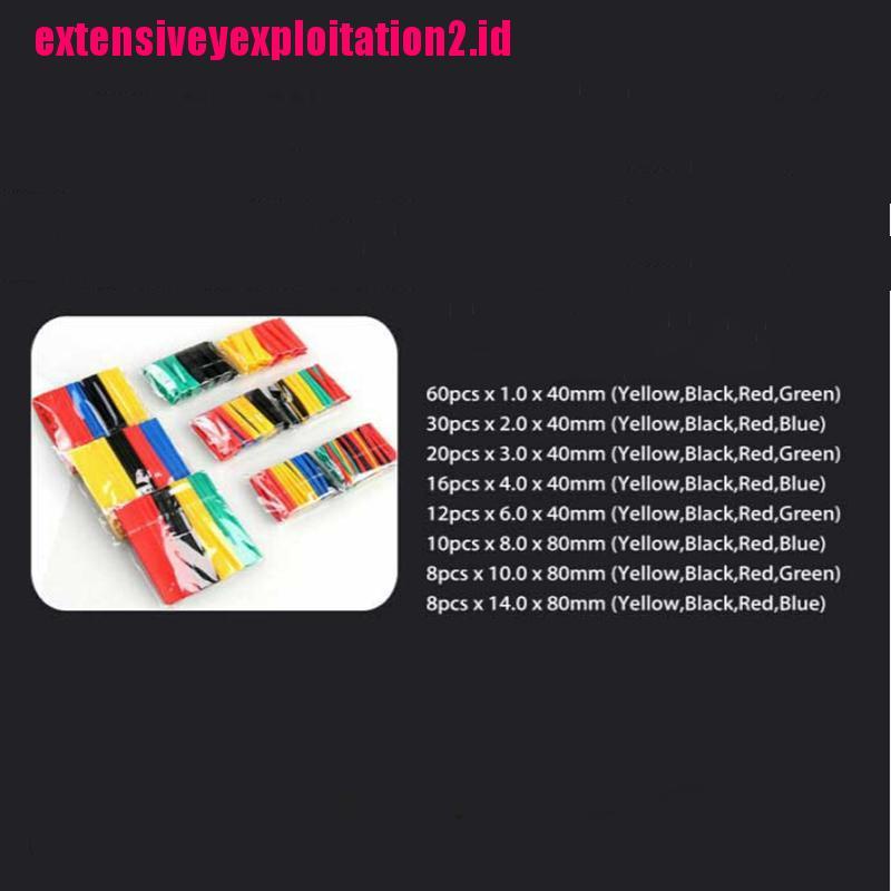 &lt; E2id &amp; &gt; 164pcs Tabung Heat Shrink Pembungkus Kabel