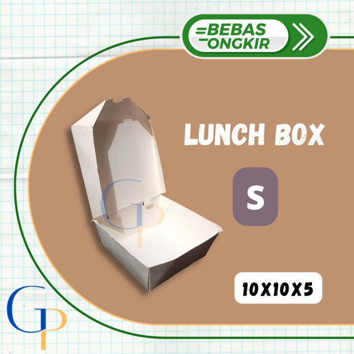 Paper Lunch Box Ukuran S Warna Putih/ Lunch Box Foodgrade