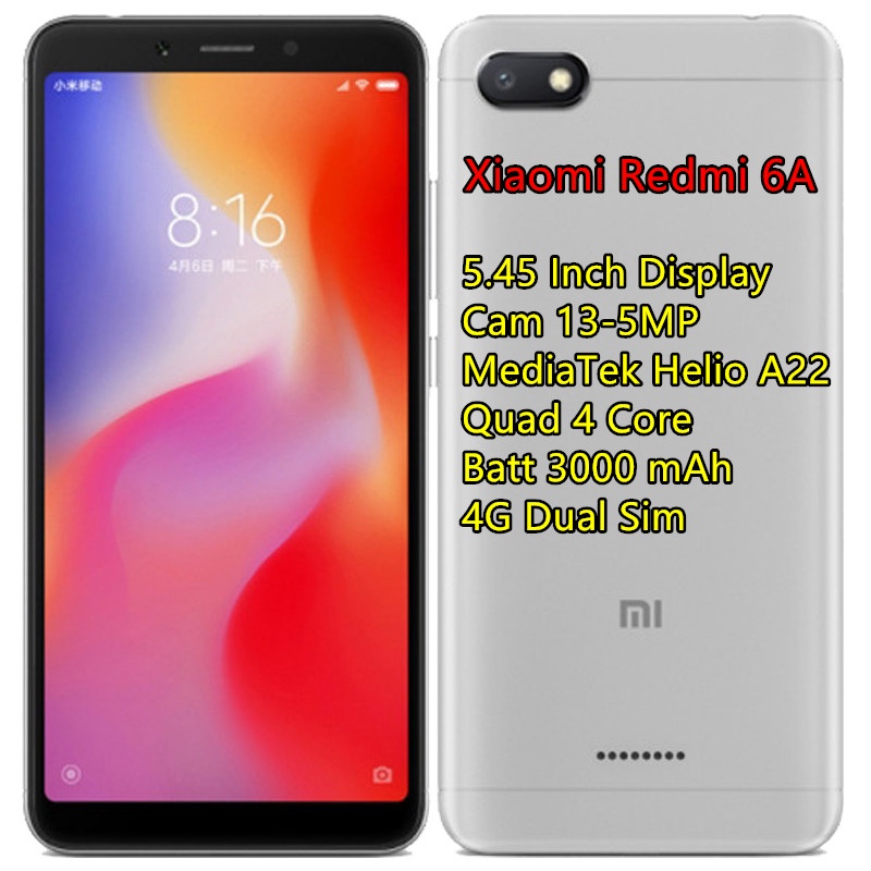 HP Xiaomi Redmi 6A HP Xiaomi Redmi 6 (3GB+32GB/4GB+64GB) Android HP murah redmi 6a hp redmi 6 Mediatek Helio P22 octa-core/A22 Quad Core processor Mobile Phone 5.45 inch full screen 4G 3000mAh Smartphone Hp Xiaomi Redmi Murah-Redmi 6A Gray