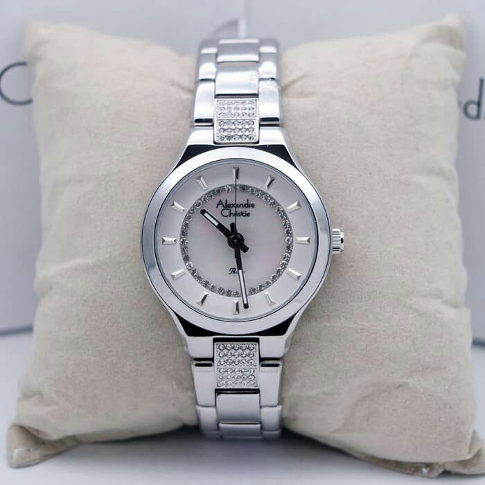 jam tangan wanita alexandre christie AC 2677LH FULL SILVER