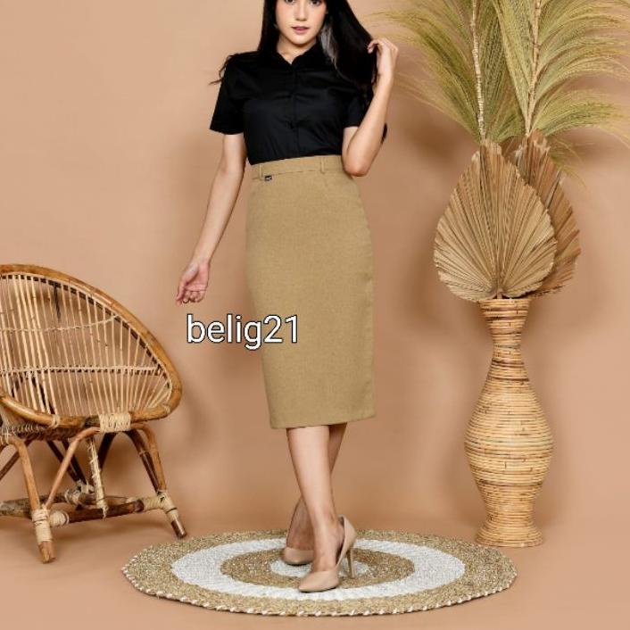 ♨ Rok Span Formal Hitam Polos Kerja 7/8 ➾