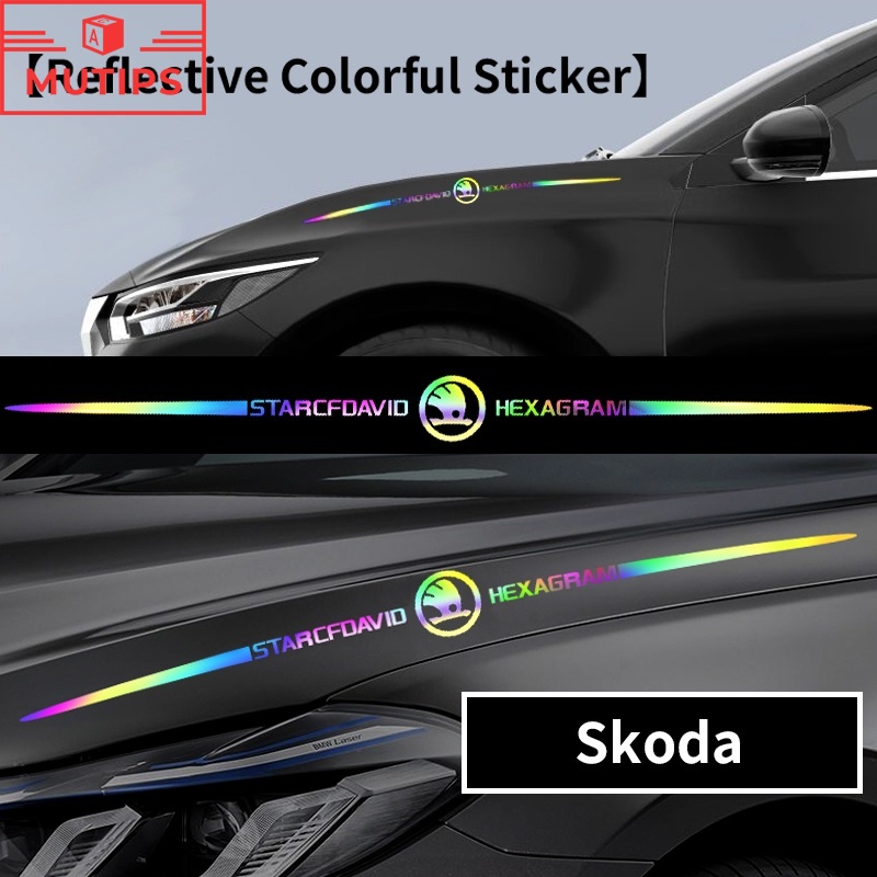 Skoda Stiker Laser Reflektif Untuk Body Mobil Rapid Kodiaq Octavia 2 3 Fabia Karoq Superb