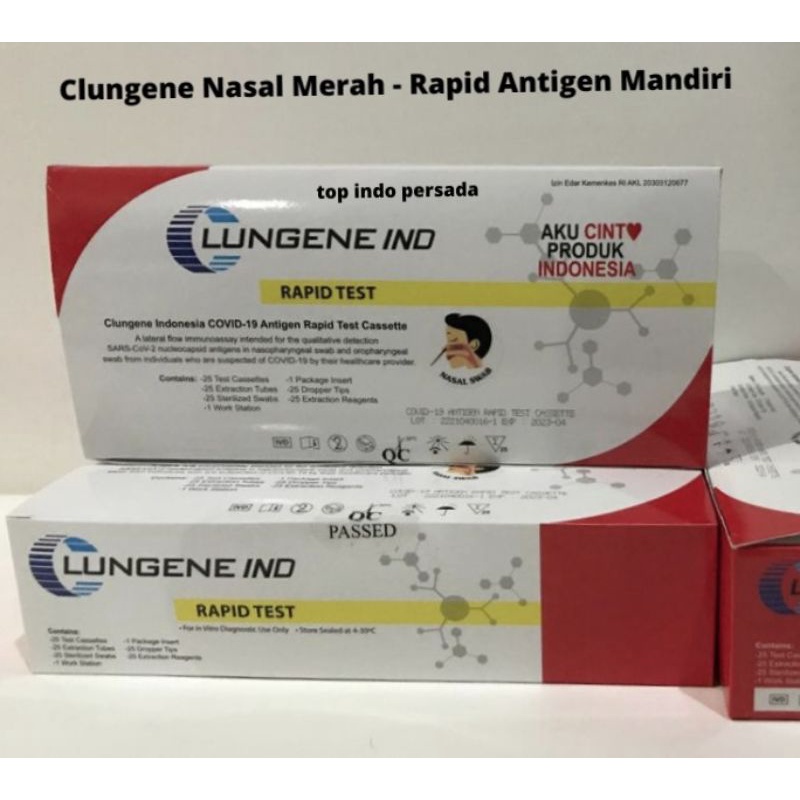 Alat Rapid Test Swab Tes Antigen Clungene Lungene Merah Putih Kemenkes Original Box