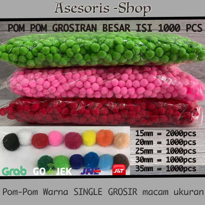 

Pom-Pom (Bola-Bola Bulu) 1 Warna Single Ukuran GROSIR banyak warna