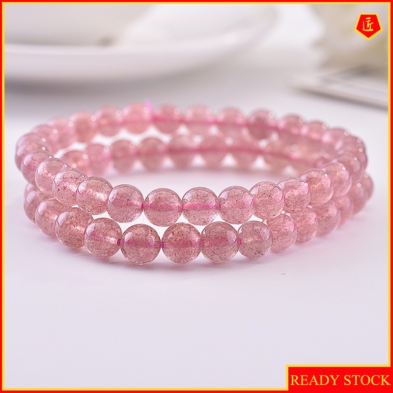 [Ready Stock]Strawberry Quartz Beaded Stretch Bracelet