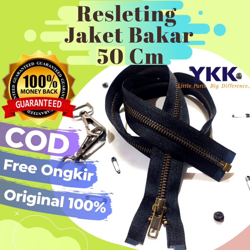 RESLETING ZIPPER SLETING JAKET JEANS LEVIS YKK PANJANG BESI BAKAR NO 5 50 CM
