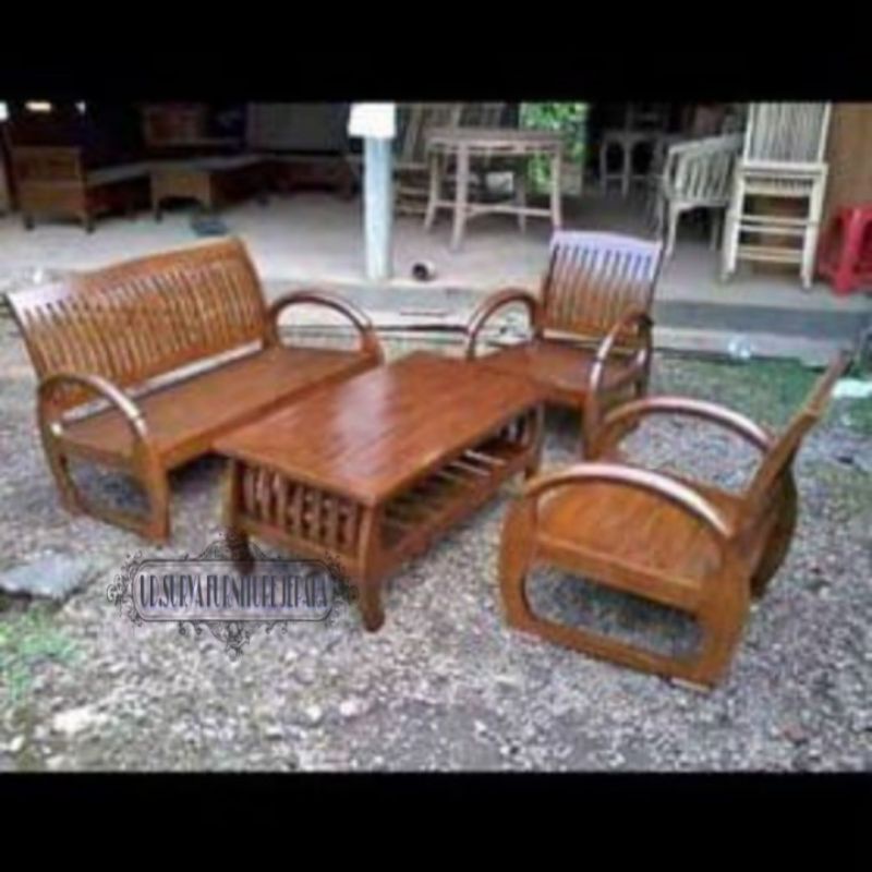 Kursi tamu model sedan meja kursi tamu minimalis bahan kayu jati
