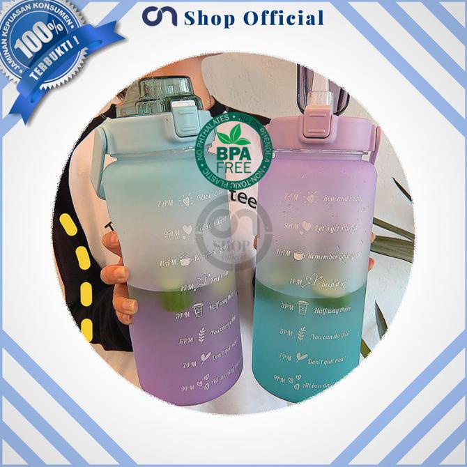 Botol Minum 2 Liter / Botol Minum Quifit / Botol Minum Tritan Motivasi