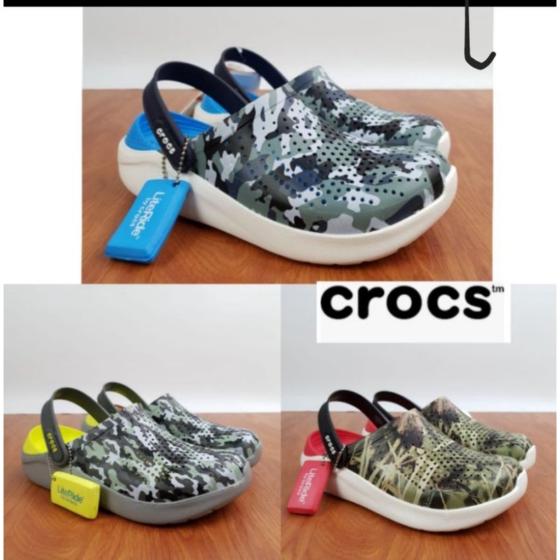 Crocs Literide Clog motif /Sandal Crocs literide army / Crocs literide motif camoue / Crocs literide / Crocs Pria wanita unisex