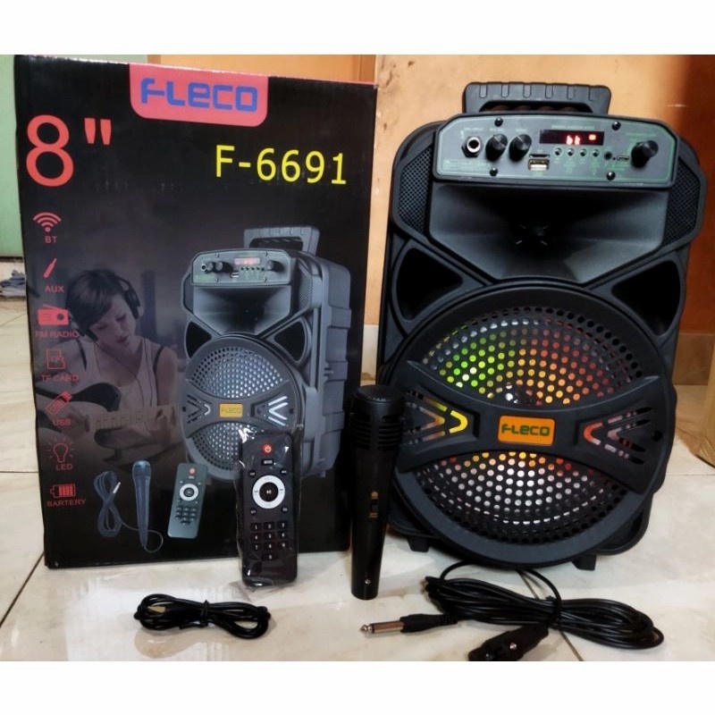 COD Speaker Bluetooth karaoke Fleco F 6691/Salon Karaoke Bluetooth Fleco/Speaker Fleco X Bass