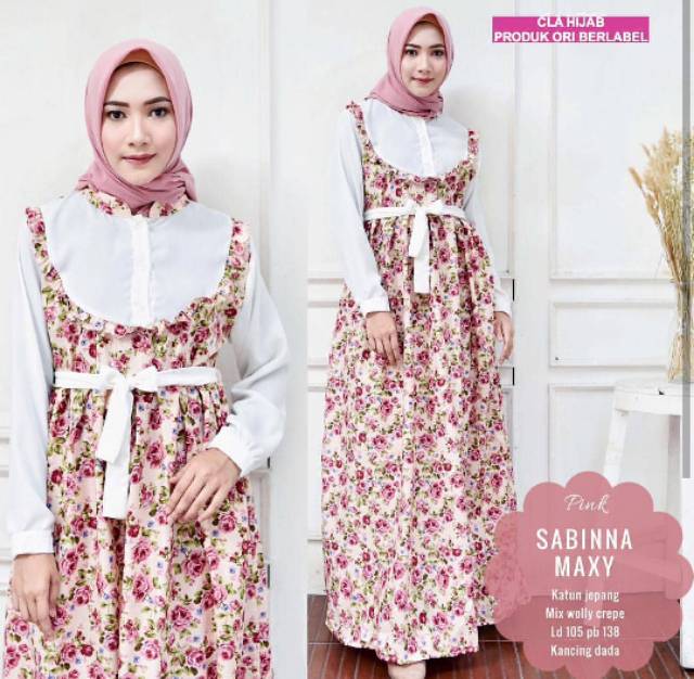 30 Trend Terbaru Model  Gamis  Katun Jepang Kombinasi  The 