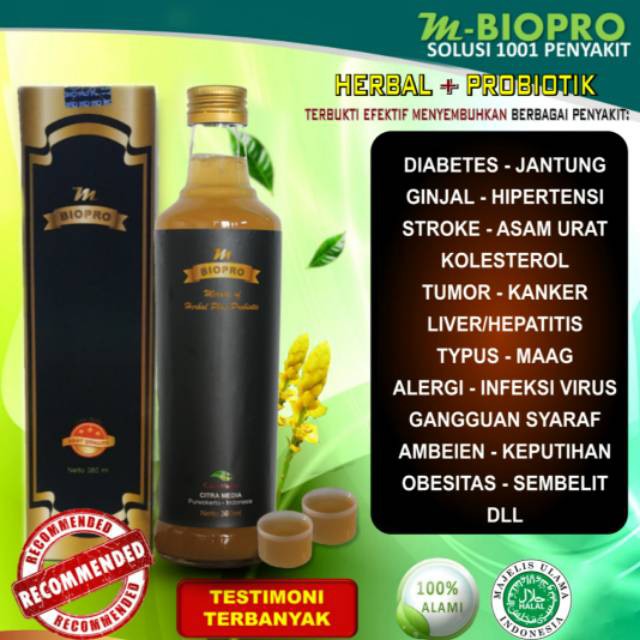 Mbiopro Herbal Obat 1001 Penyakit Original Bpom Obat Stroke Ginjal Kanker Jantung Tumor Asma Dll Shopee Indonesia