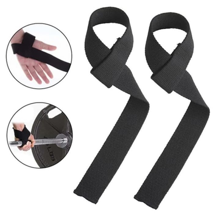 Tali Beban Tangan Katun Wristband Lifting Support Strap Fitness