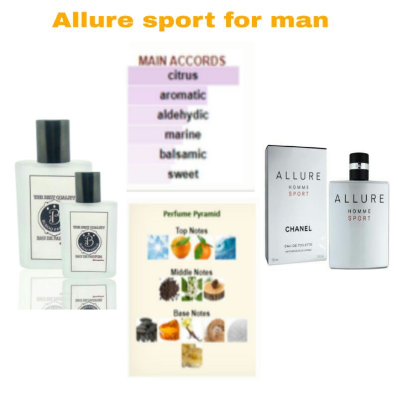 PARFUM ALUR / ALURE / ALLURE SPORT PARFUME PRIA KANTORAN WANGI SEGAR MASKULIN TAHAN LAMA -inspired- KUALITAS PREMIUM