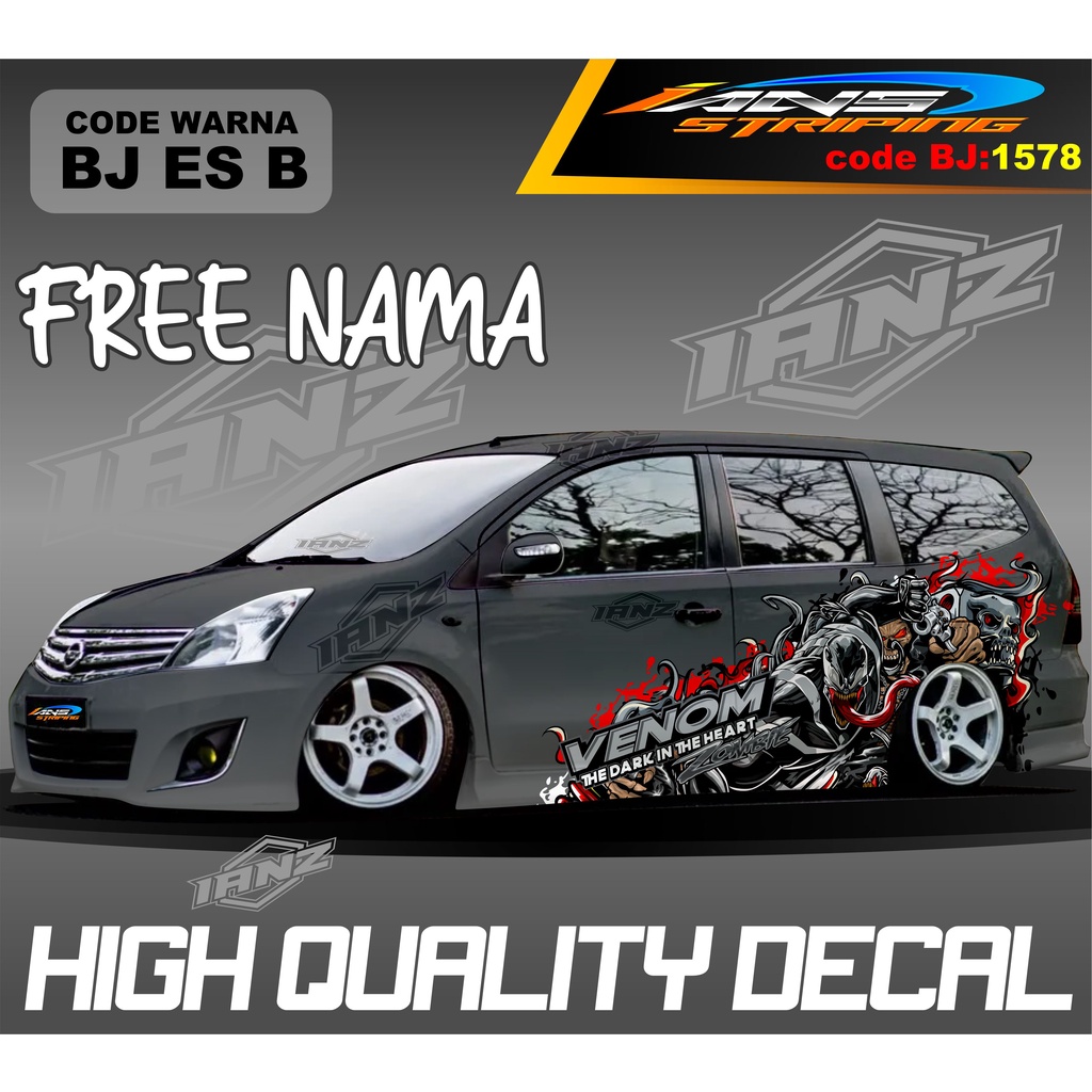 DECAL STICKER MOBIL GRAND LIVINA ANIMASI VENOM / STIKER MOBIL TERIOS XPANDER NEW DESAIN / VARIASI STIKER MOBIL AVANZA XENIA