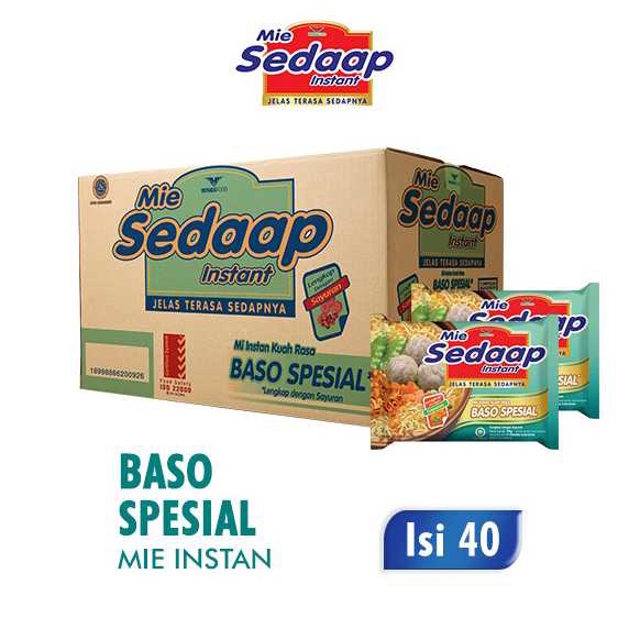 

Sedaap Mie Instan Baso Spesial 77 gr 1 Dus isi 40 pcs