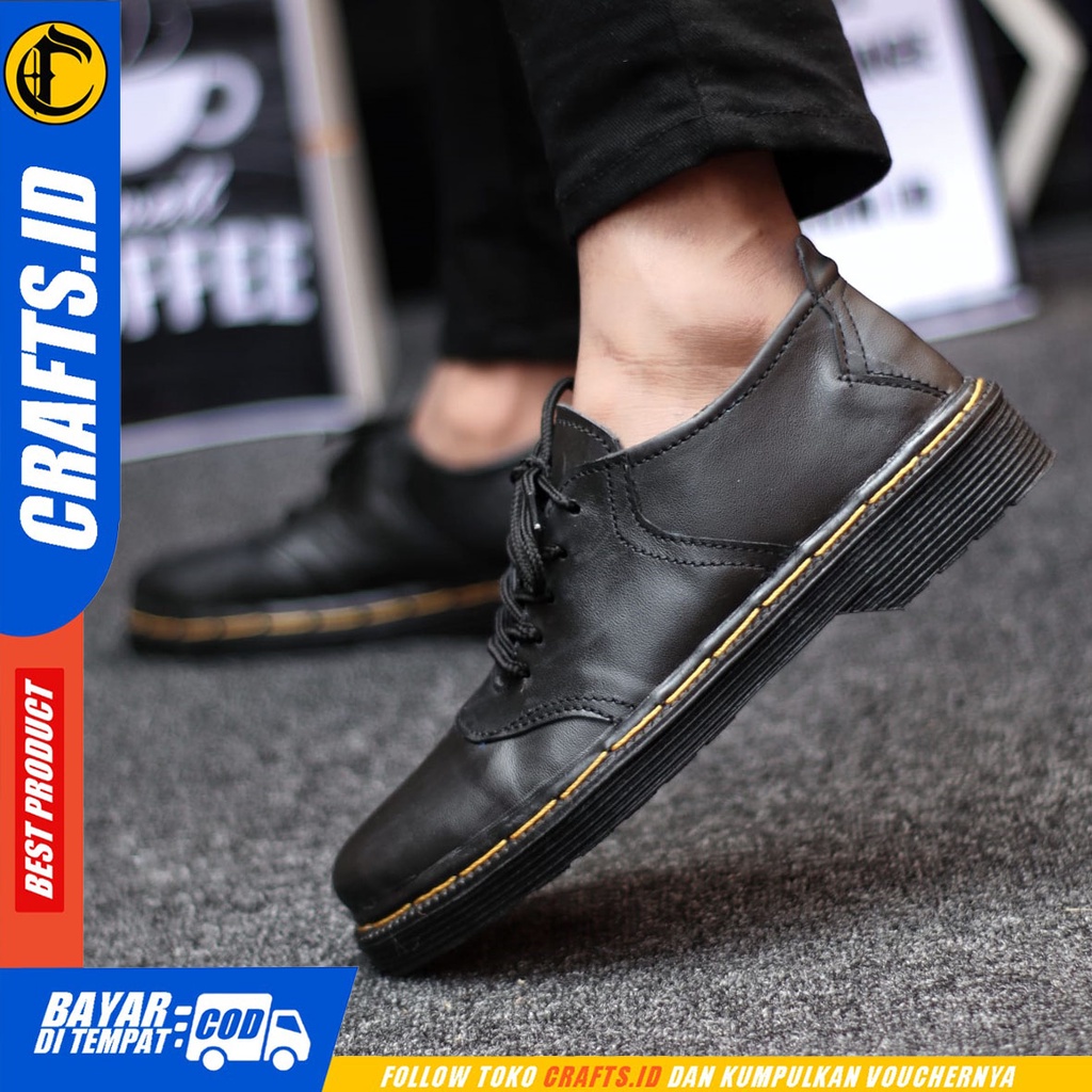 CRAFTS - Sepatu Formal Pria Pantofel Docmart Hitam