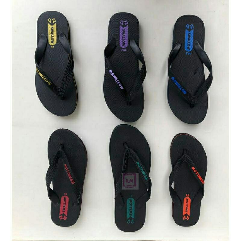 Hasna Mall - Sandal Japit Swallow Hitam Unisex Sendal Jepit Black Pearl Original Pria/Wanita