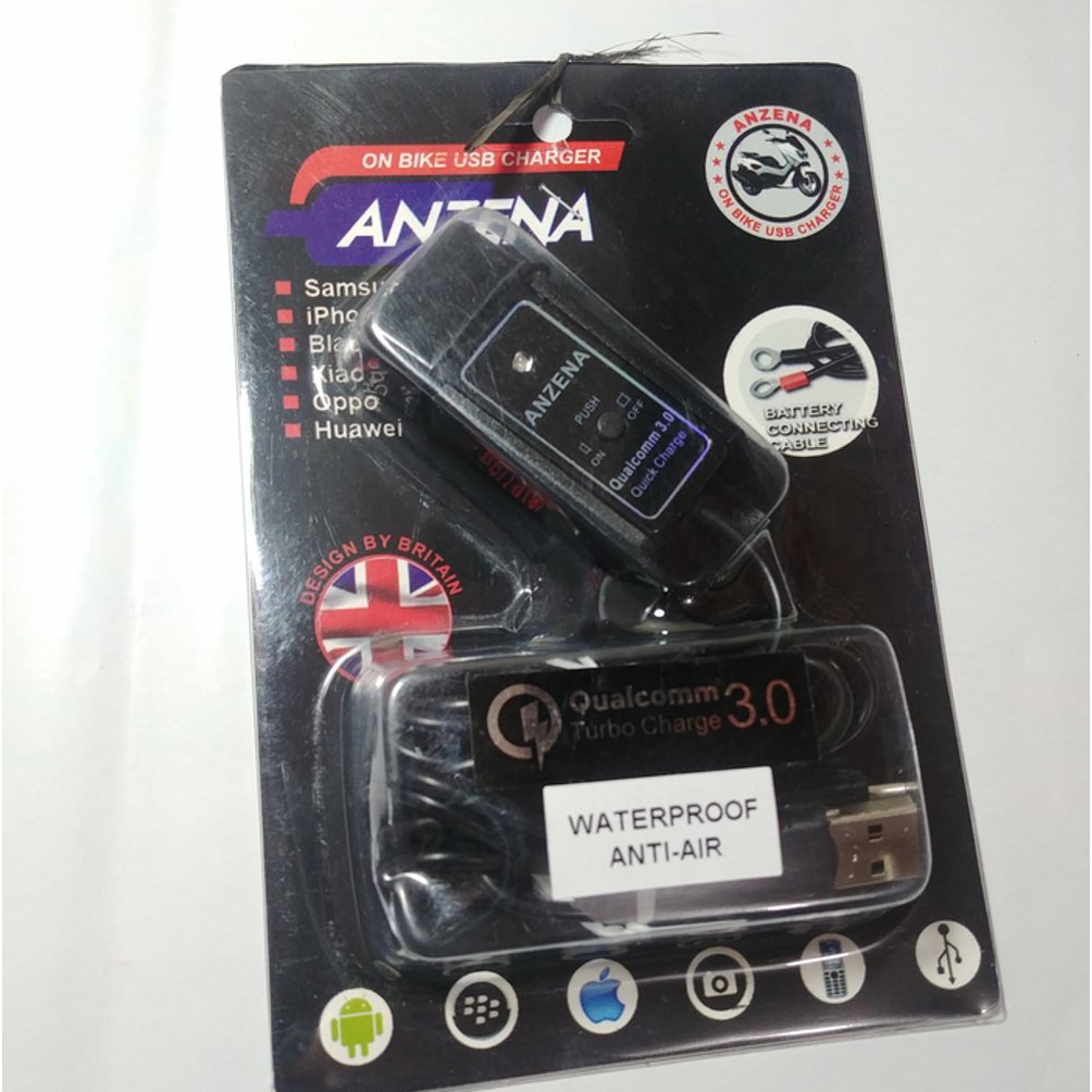 Charger Anzena Qualcomm Turbo Charge 3.0 fast charging waterpoof