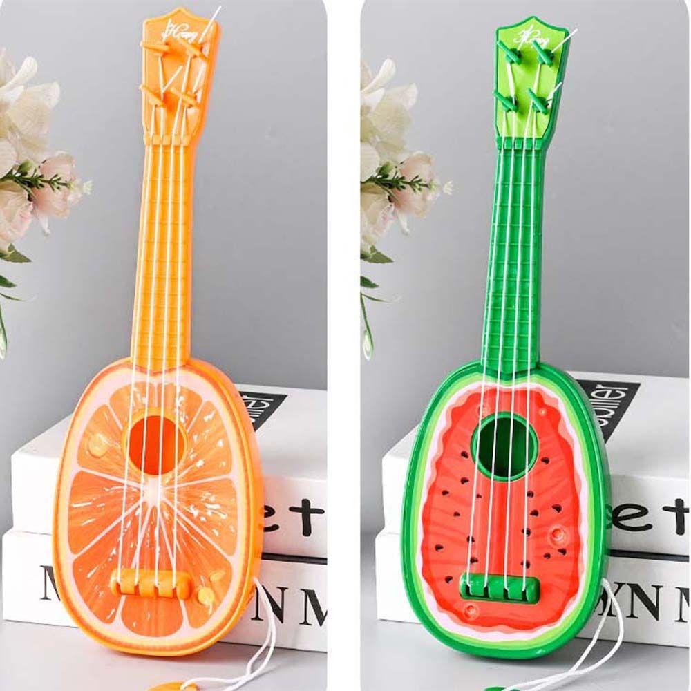 NEEDWAY Ukulele Mini Tahan Lama Hiburan Buah Mainan Anak Instrumen Senar Montessori Mainan Gitar Mainan