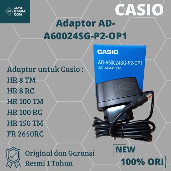 Adaptor Kalkulator Casio - Adaptor Casio Calculator AD-A60024SG-P2-OP1