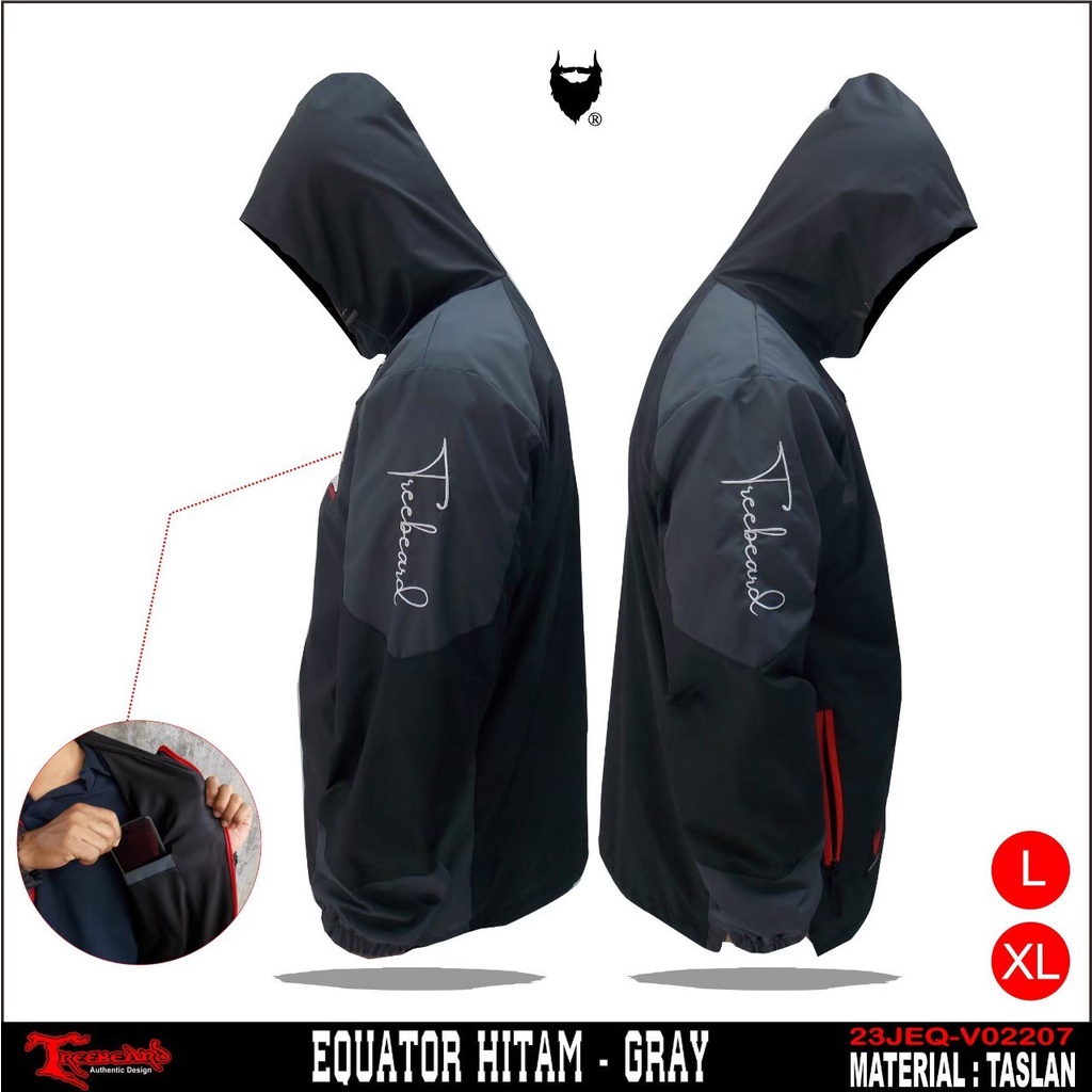 TURUN HARGA ! Equator Jaket Gunung Pria Waterproof Anti Air Taslan Jaket Outdoor Hiking Windproof Original Treebeard