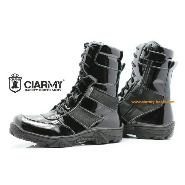 Sepatu boots pdl tni polri kulit kilap ciarmy type c070k