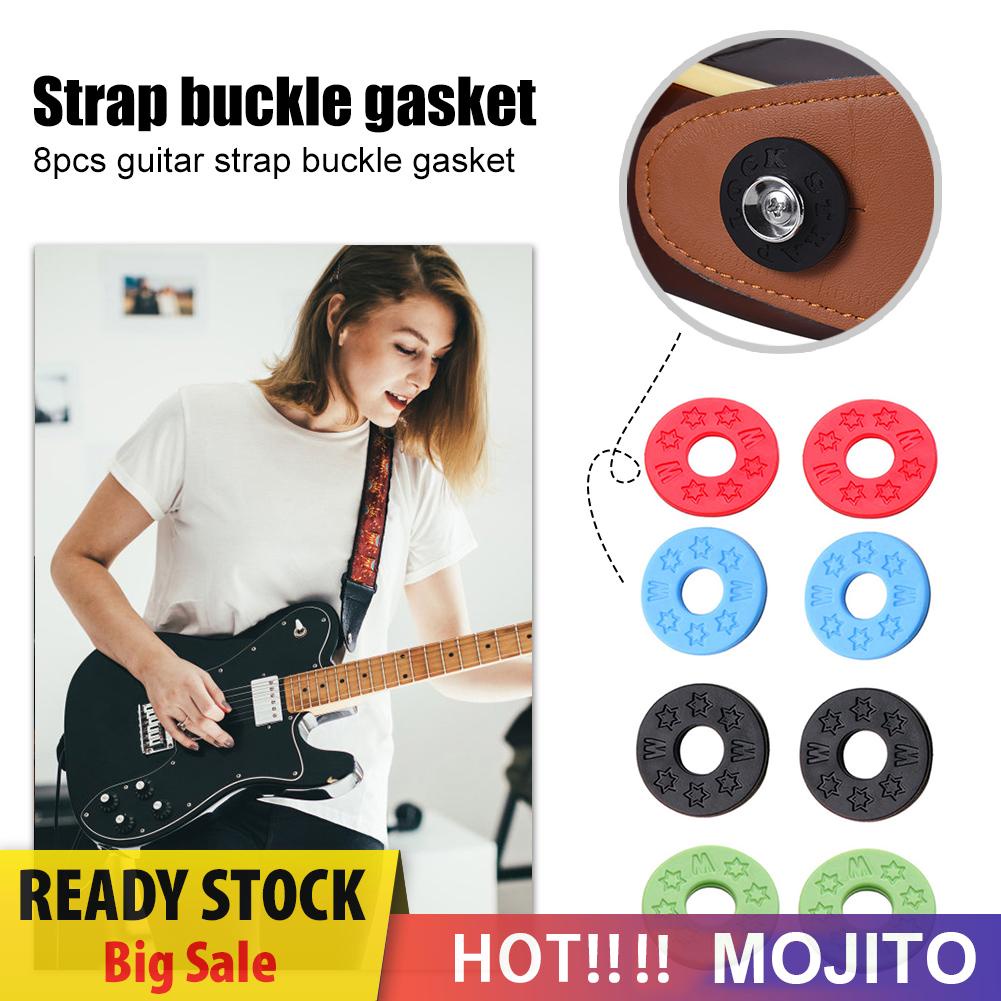 8pcs Strap Karet Untuk Gitar Elektrik / Bass