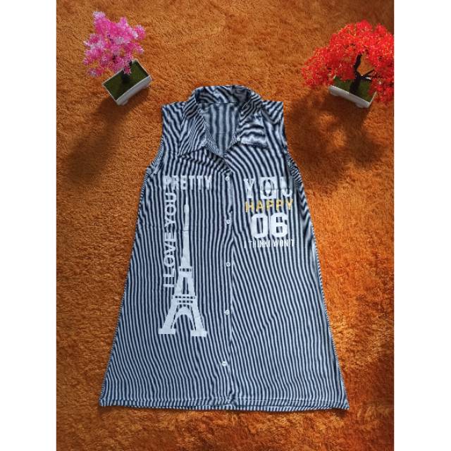 Blouse Garis Hitam Putih