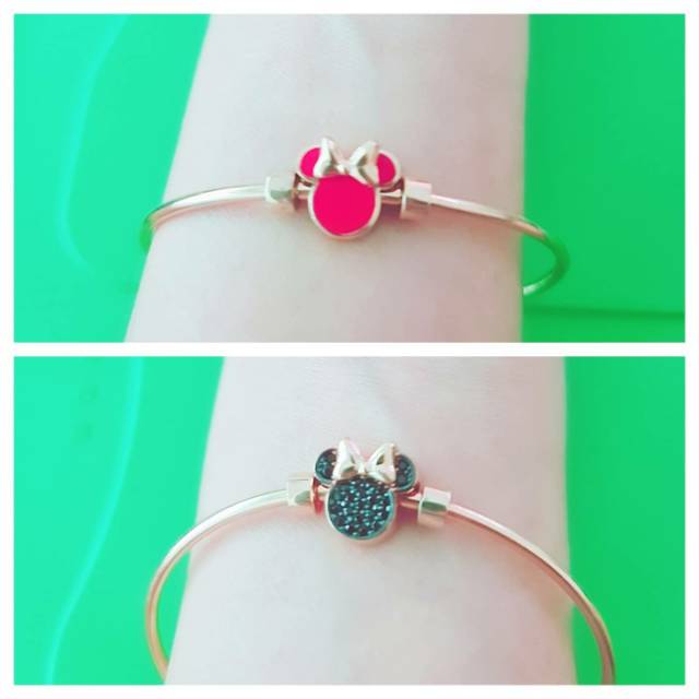 Gelang bangle minnie mouse 2 sisi kadar 375