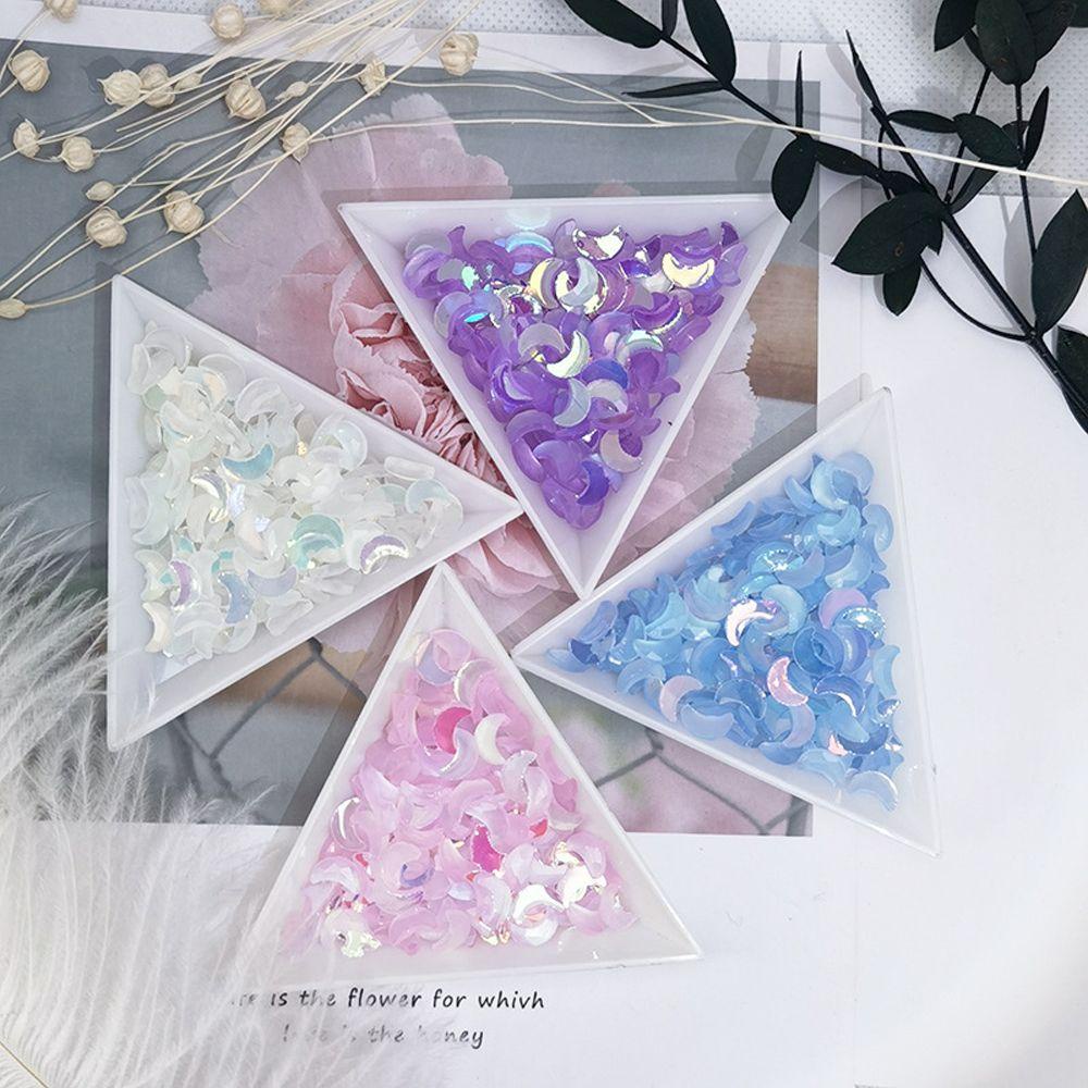 AUGUSTINA Agustina Aurora Nail Art Dekorasi Bulan Flatback 3D Glitter Perhiasan Kuku Berlian Kristal DIY Manicure Aksesoris