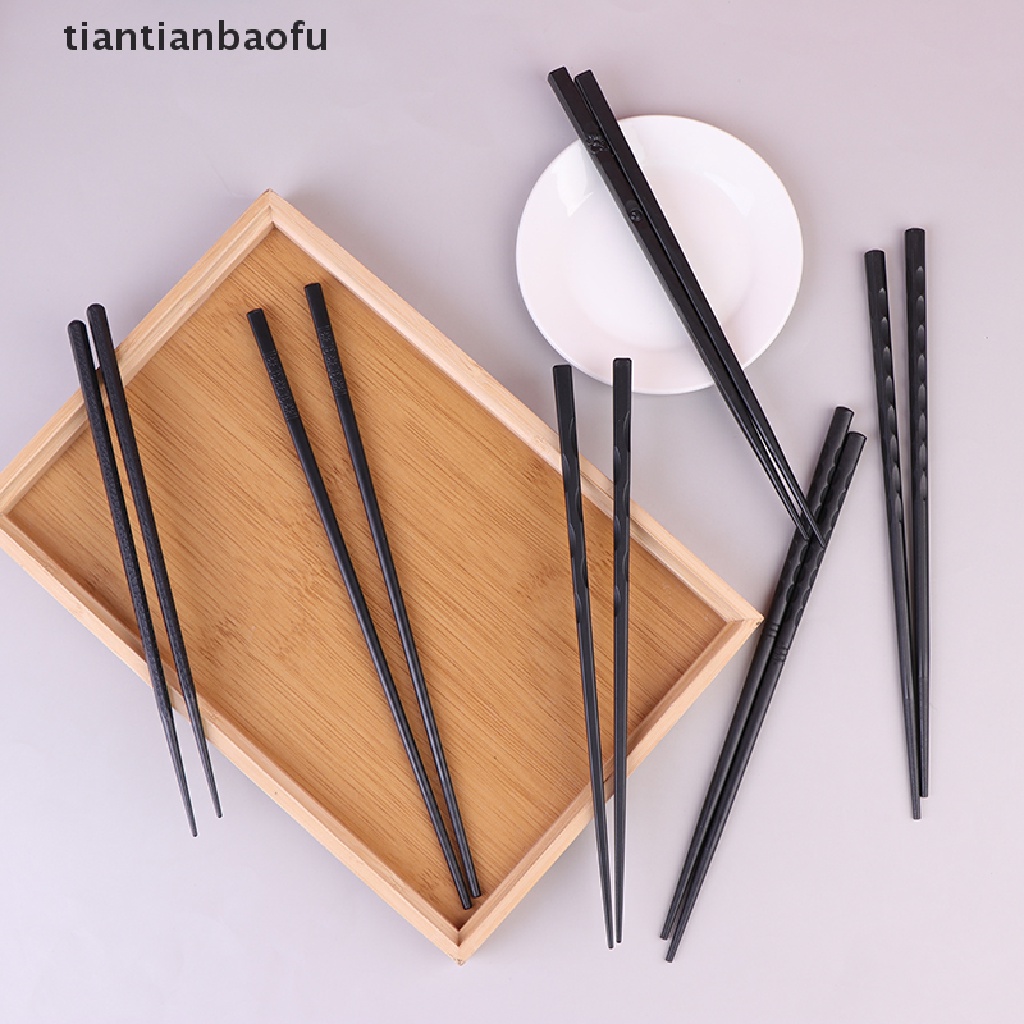 [tiantianbaofu] 1Pair chopsticks Black Sushi Fast Food Noodles Tableware Kitchen Chinese Cutlery Boutique