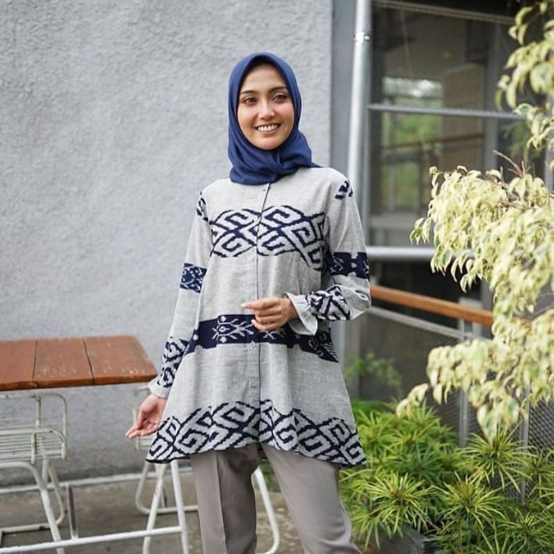 blus tenun - blouse etnik - baju tenun - baju etnik - atasan tenun