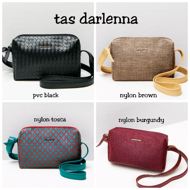 TAS DARLENNA : PVC BLACK / NYLON BROWN / NYLON BURGUNDY / NYLON TOSCA / NYLON BLACK , SOPHIE MARTIN PARIS OFFICIAL PROMO ORIGINAL SELEMPANG WOMAN BAG kk