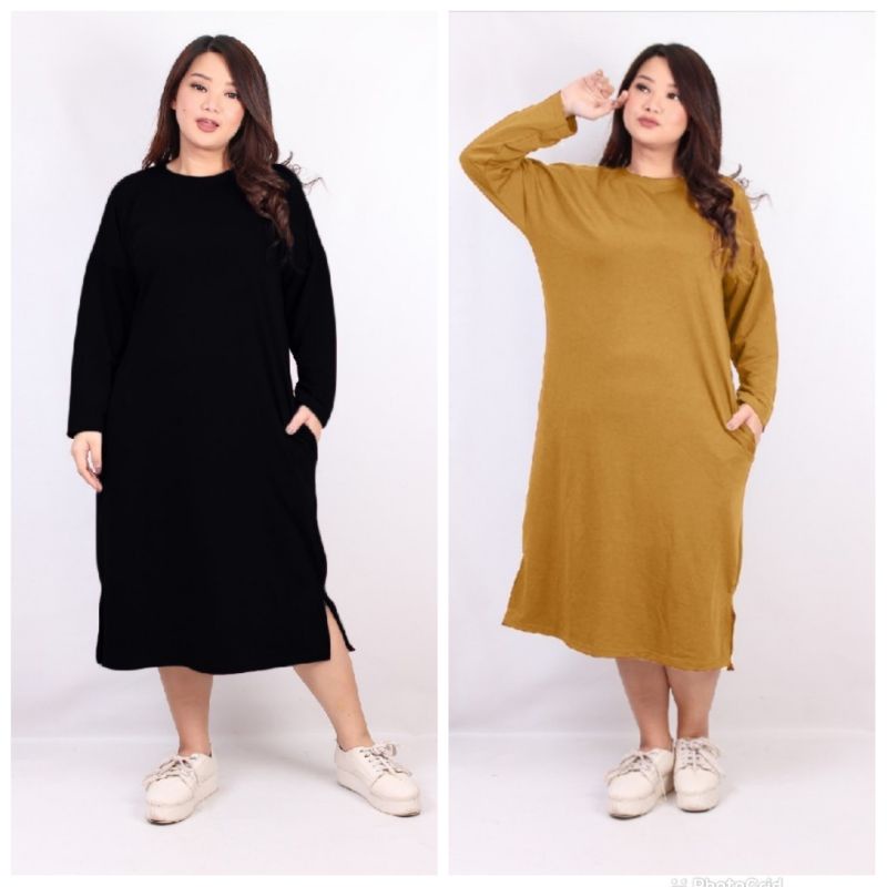 TUNIK ld120 ld140 midi dress Spandex rayon jumbo bigsize oversize