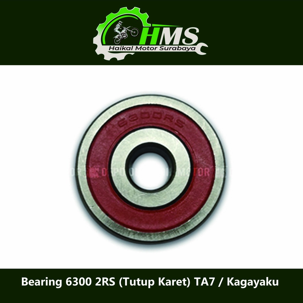 Bearing 6300 2RS (Tutup Karet) TA7 / Kagayaku -  Klaker Diameter Dalam 10 mm Diameter Luar 35 mm