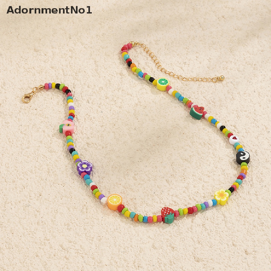 (AdornmentNo1) Kalung Choker Manik-Manik Handmade Gaya Bohemia Untuk Wanita